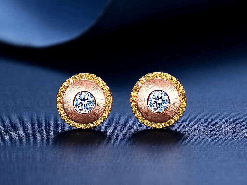 18k彩金耳钉图片